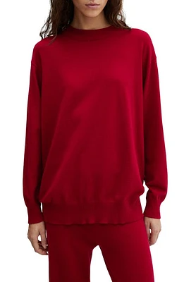 MANGO Oversize Mock Neck Sweater Red at Nordstrom,