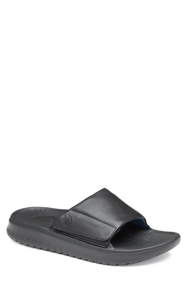 Johnston & Murphy Oasis Slide Sandal Black Full Grain at Nordstrom,