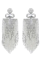 Deepa Gurnani Jody Beaded Tassel Earrings in Silver at Nordstrom