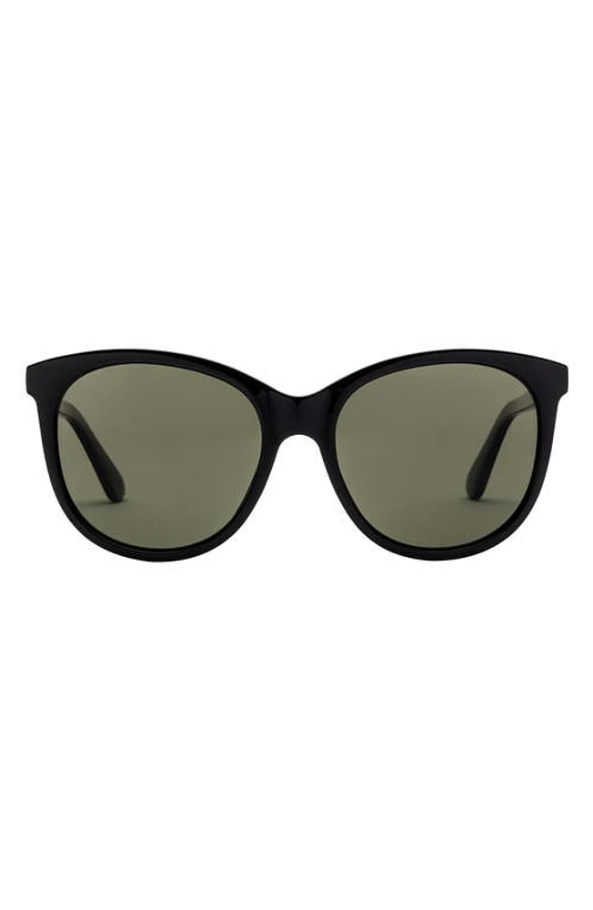 Electric Palm 54mm Cat Eye Polarized Sunglasses in Gloss Black/Grey Polar at Nordstrom