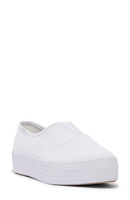 Keds Point Platform Slip-On Sneaker White Canvas at Nordstrom,