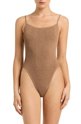 BOUND by Bond-Eye Low Palace One-Piece Swimsuit in Hazelnut Recycled at Nordstrom