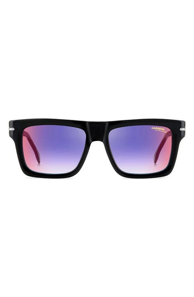 Carrera Eyewear Festival 54mm Gradient Rectangular Sunglasses in Black/Blue Sf Red at Nordstrom