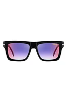 Carrera Eyewear Festival 54mm Gradient Rectangular Sunglasses in Black/Blue Sf Red at Nordstrom