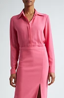 Michael Kors Collection Hansen Silk Crêpe de Chine Shirt Azalea at Nordstrom,