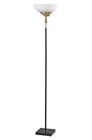 ADESSO LIGHTING Noah Torchiere Floor Lamp in Black W. Antique Brass at Nordstrom