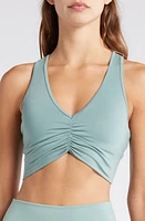 Alo Wild Thing Racerback Bra Botanical Green at Nordstrom,