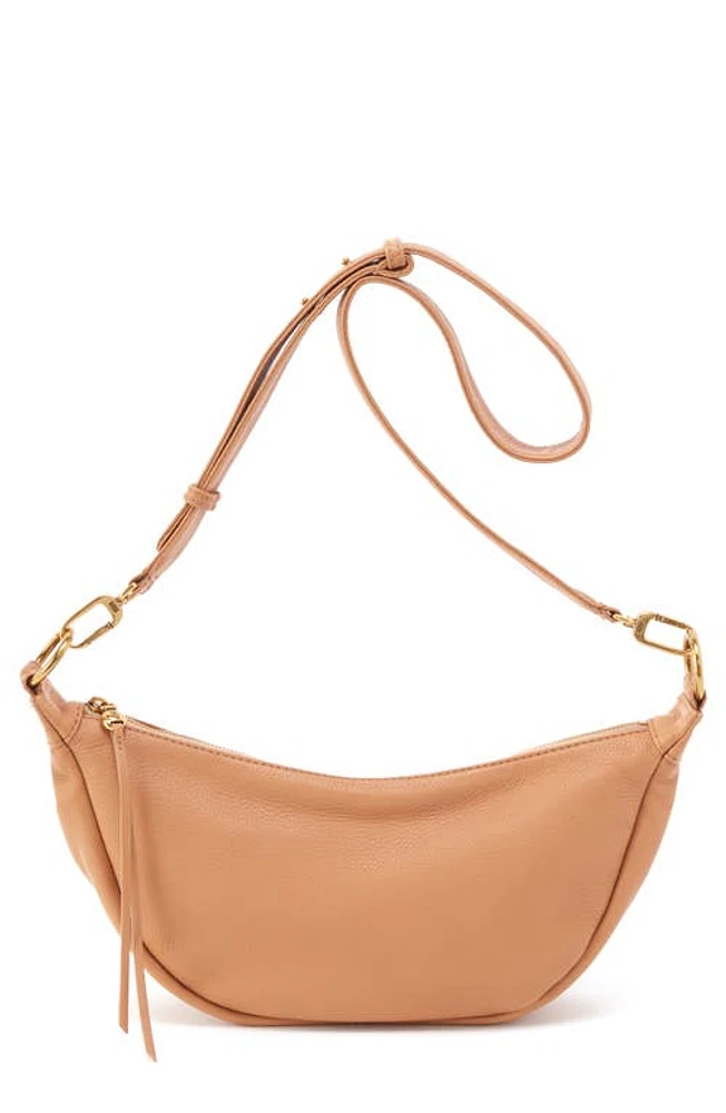 HOBO Knox Leather Crescent Crossbody Bag in Sandstorm at Nordstrom