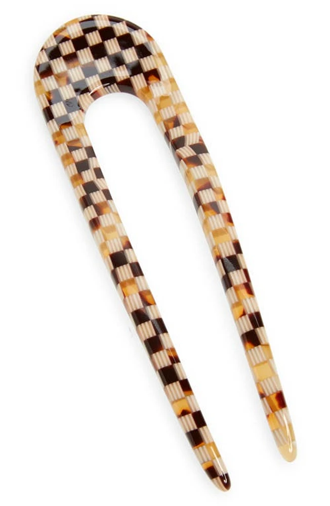 Machete French Hair Pin in Tortoise Checker at Nordstrom