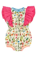 Miki Miette Isla Floral Ruffle Bubble Romper in Wildflowers at Nordstrom, Size 3M