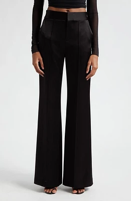 Alice + Olivia Dylan High Waist Wide Leg Pants Black at Nordstrom,