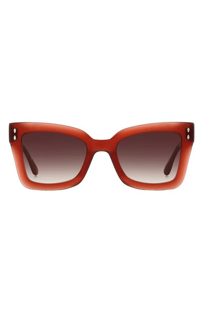 Isabel Marant 52mm Flared Rectangular Sunglasses in Red /Burgundy Shaded at Nordstrom