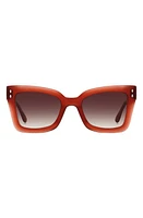 Isabel Marant 52mm Flared Rectangular Sunglasses in Red /Burgundy Shaded at Nordstrom