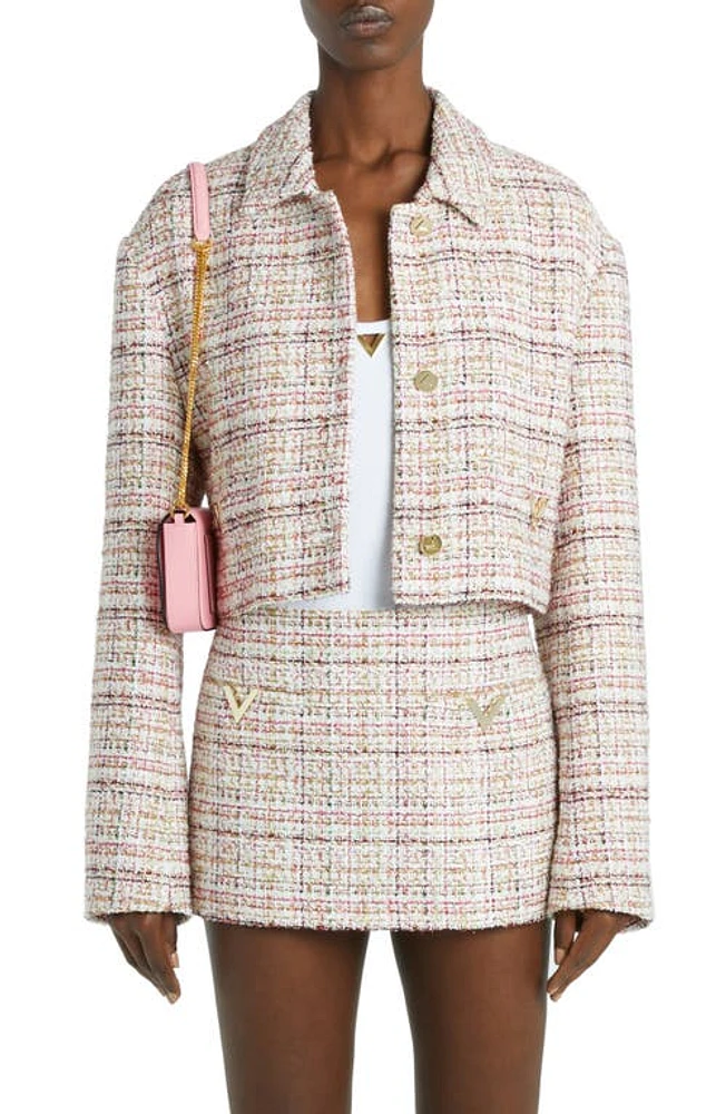 Valentino Garavani Short Metallic Tweed Jacket Multicolor Lurex at Nordstrom, Us