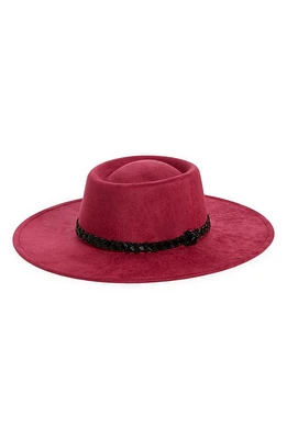 Treasure & Bond Faux Suede Boater Hat in Burgundy Combo at Nordstrom