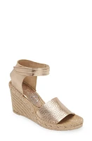 Pedro Garcia Olany Ankle Strap Espadrille Platform Wedge Sandal Rose Gold Cervo Lame at Nordstrom,