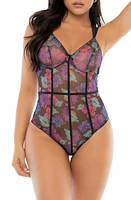 Mapale Floral Mesh Teddy Black Dream Flower Print at Nordstrom