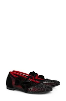 Christian Louboutin Kids' Melodie Crystal Embellished Ballet Flat Version Black/Lin Loubi at Nordstrom,