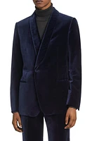 ZEGNA Shawl Collar Velveteen Dinner Jacket in Navy at Nordstrom, Size 40 Us