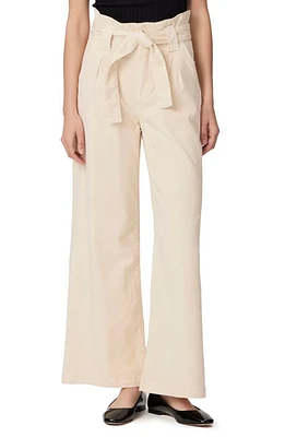 PAIGE Harper Paperbag Waist Wide Leg Pants Blonde Sand at Nordstrom,