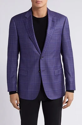 Emporio Armani Plaid Virgin Wool Sport Coat Purple at Nordstrom, Us