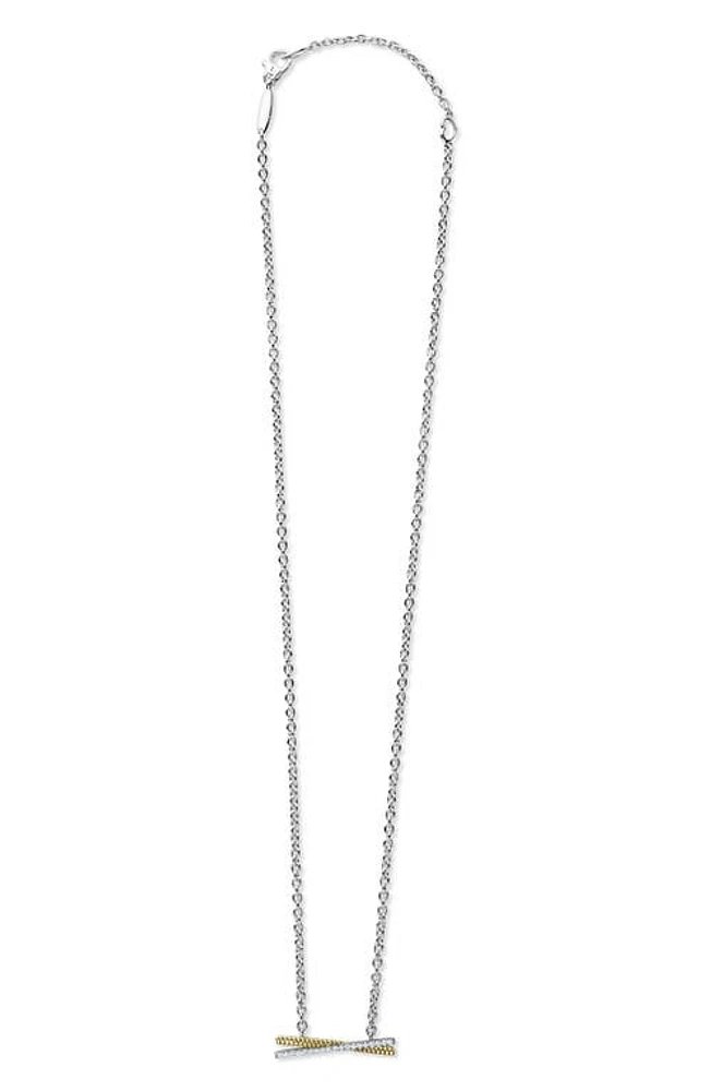 LAGOS Caviar Lux Two-Tone X Diamond Pendant Necklace in Gold at Nordstrom