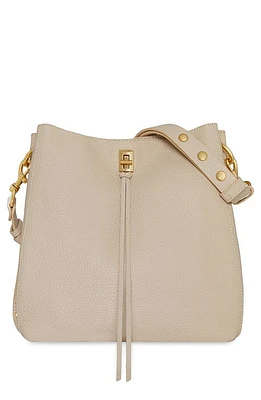 Rebecca Minkoff Darren Deerskin Leather Shoulder Bag in Stone at Nordstrom