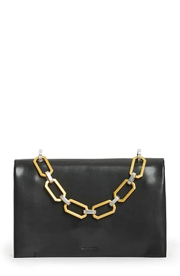 AllSaints Yua Leather Clutch in Black at Nordstrom