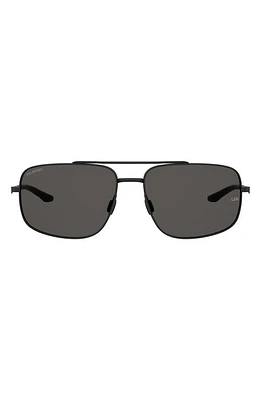 Under Armour 59mm Polarized Aviator Sunglasses in Matte Black at Nordstrom