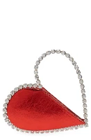 L'alingi Love Crystal Metallic Leather Top Handle Bag in Red at Nordstrom