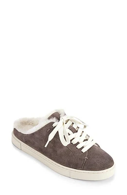 Frye Ivy Genuine Shearling Sneaker Mule Medium Grey Suede Leather at Nordstrom,