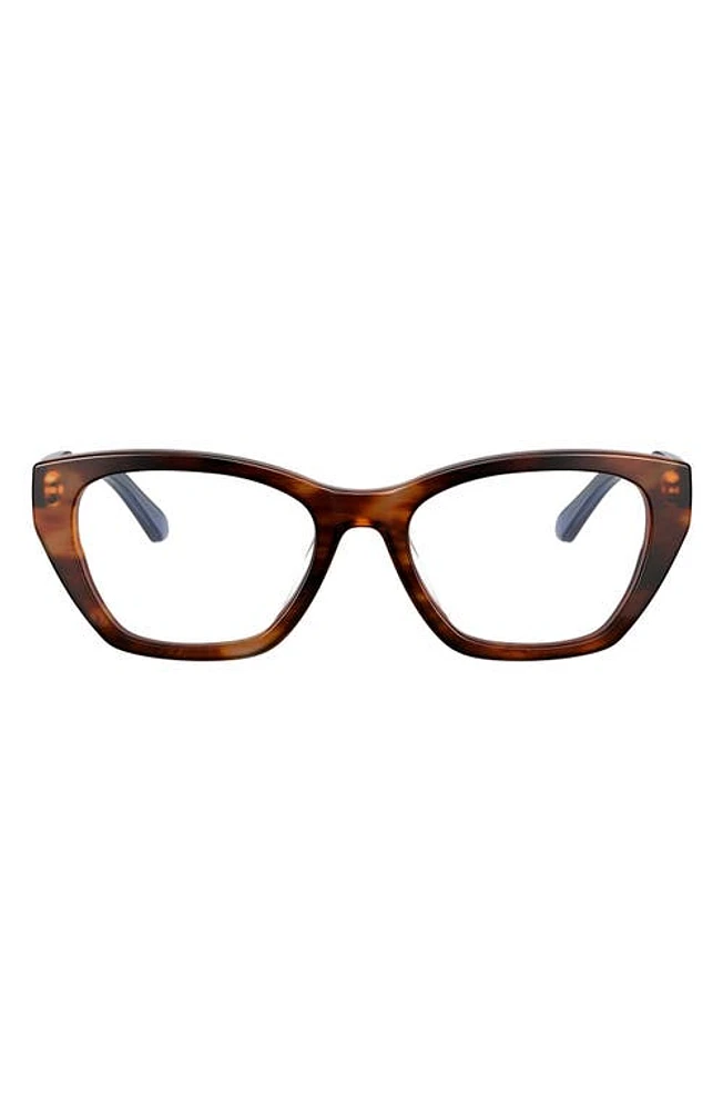 Tory Burch 52mm Optical Glasses in Dark Brown at Nordstrom