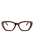 Tory Burch 52mm Optical Glasses in Dark Brown at Nordstrom