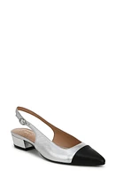 Naturalizer Banks Pointed Toe Slingback Pump Silver /Black Leather at Nordstrom,