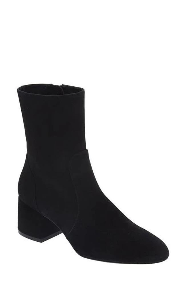 Stuart Weitzman Flareblock 60 Zip Bootie Black Suede at