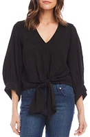 Karen Kane Tie Front Blouson Sleeve Top at Nordstrom,