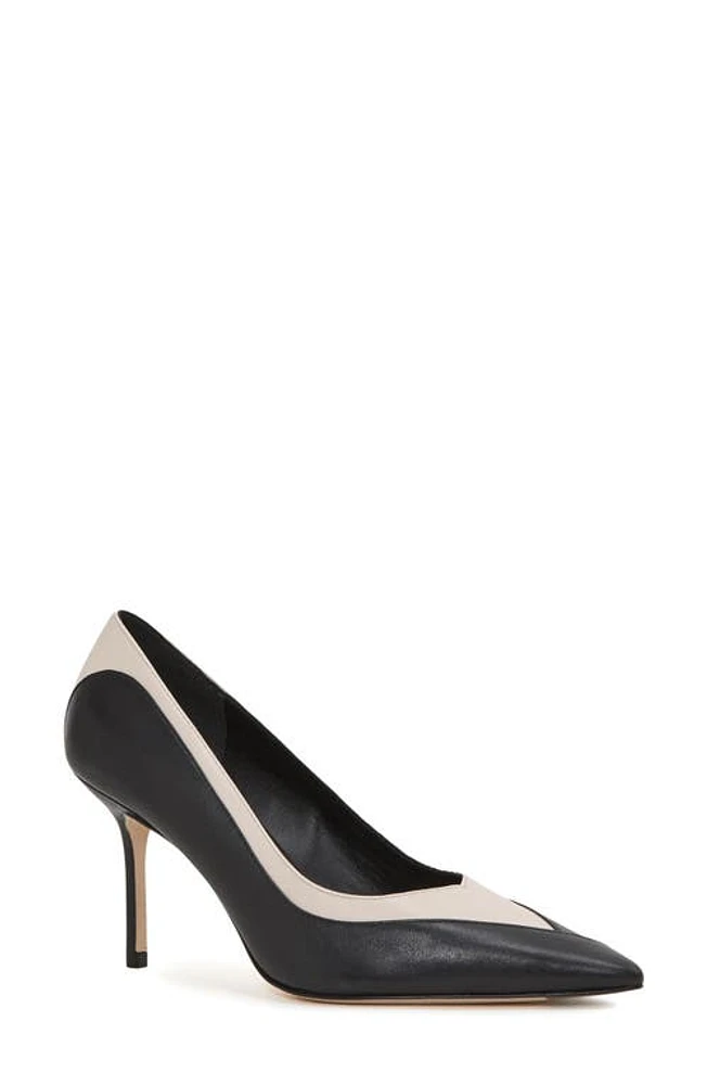 Reiss Gwyneth Pointed Toe Pump Black/Ivory at Nordstrom,