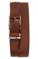 BOSS Leather Belt Medium Brown at Nordstrom,