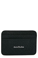 Acne Studios Grained Leather Card Holder in Black at Nordstrom