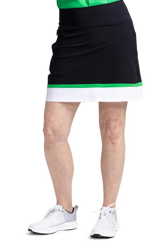 KINONA Play Golf Skort Black/Green at Nordstrom,