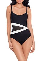 Miraclesuit Spectra Lyra Underwire One-Piece Swimsuit Black/White at Nordstrom,