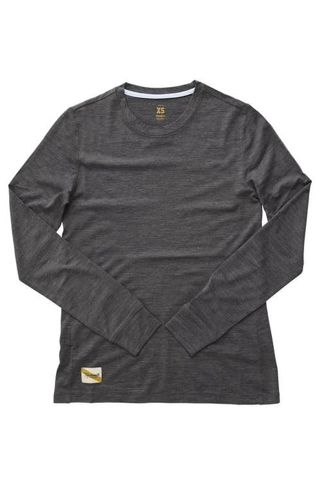 Tracksmith Women's Harrier Long Sleeve Dark Gray Heather at Nordstrom,