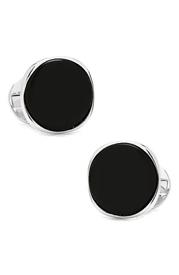 Cufflinks, Inc. Stone Inlay Round Cuff Links in Black Onyx at Nordstrom