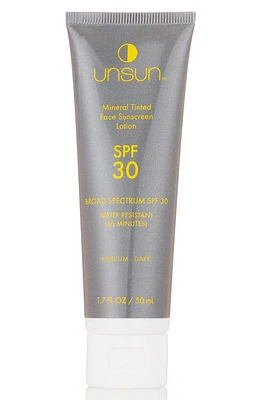 UNSUN Mineral Tinted Face Sunscreen Lotion SPF 30 in Dark Tan at Nordstrom, Size 1.7 Oz