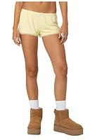 EDIKTED Buffy Lace Trim Shorts Yellow at Nordstrom,