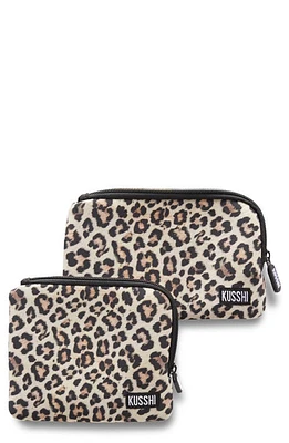 KUSSHI On the Go Pouch Set in Leopard at Nordstrom