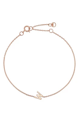 BYCHARI Initial Pendant Bracelet in 14K Rose Gold-W at Nordstrom