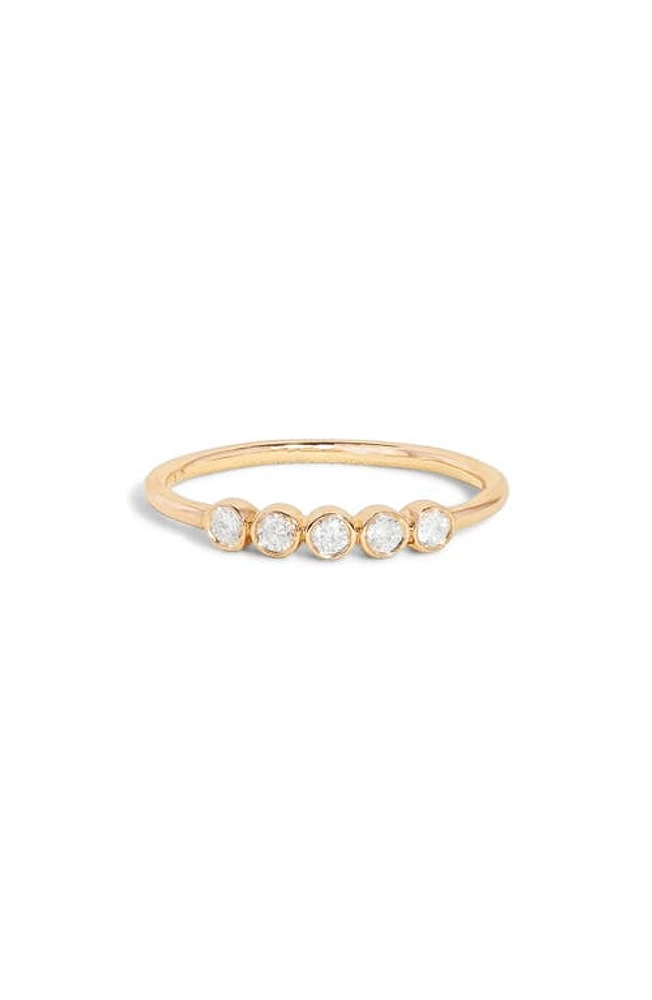 STONE AND STRAND Bezel Diamond Line Ring 10K Yellow Gold/White at Nordstrom,