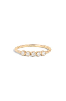 STONE AND STRAND Bezel Diamond Line Ring 10K Yellow Gold/White at Nordstrom,