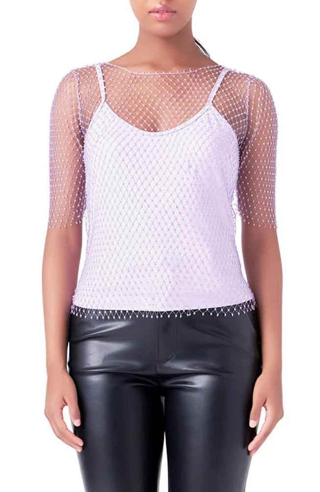 Endless Rose Embellished Mesh Top at Nordstrom,